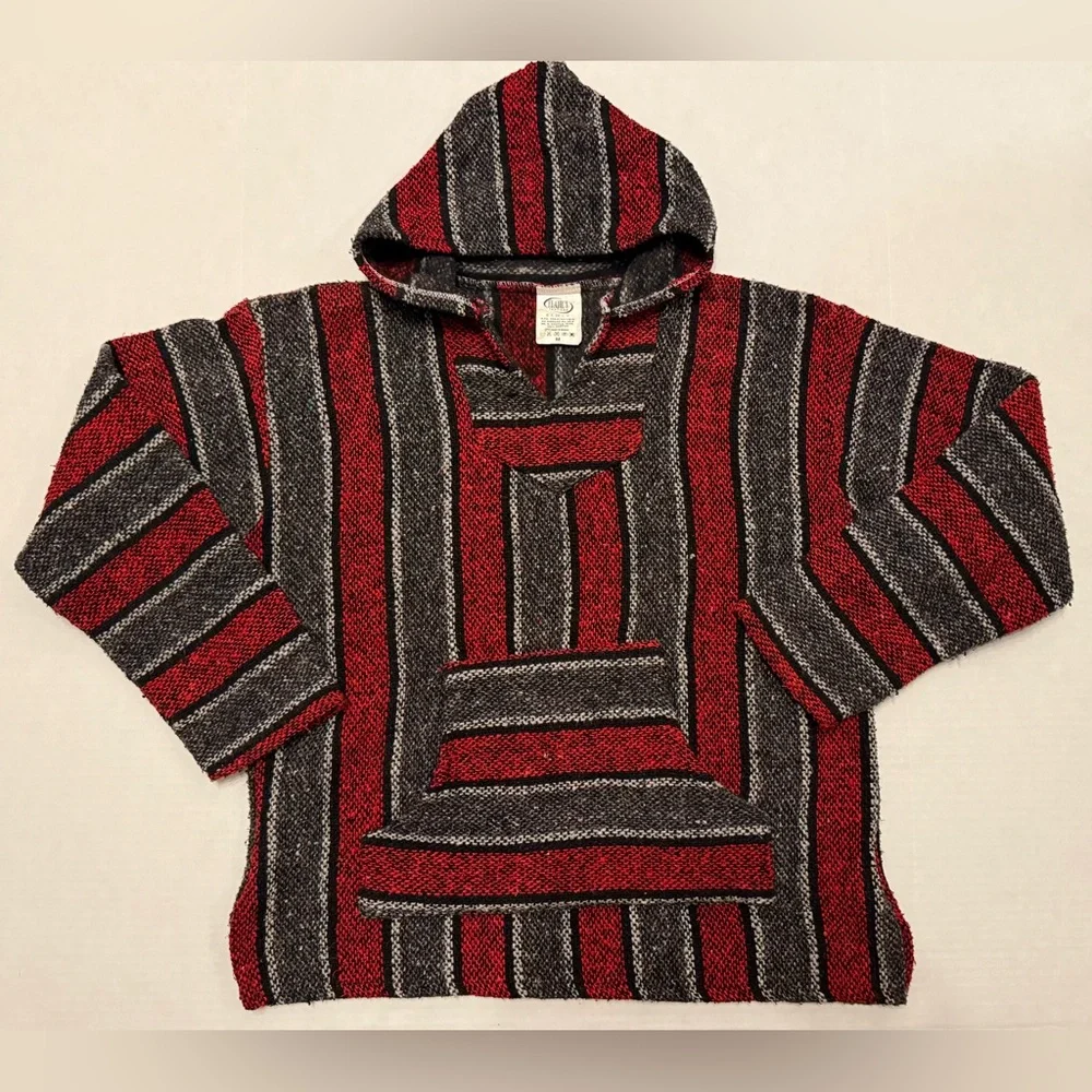 Frank’s Textiles Baja Hoodie Red Black Size M - Picture 2 of 16